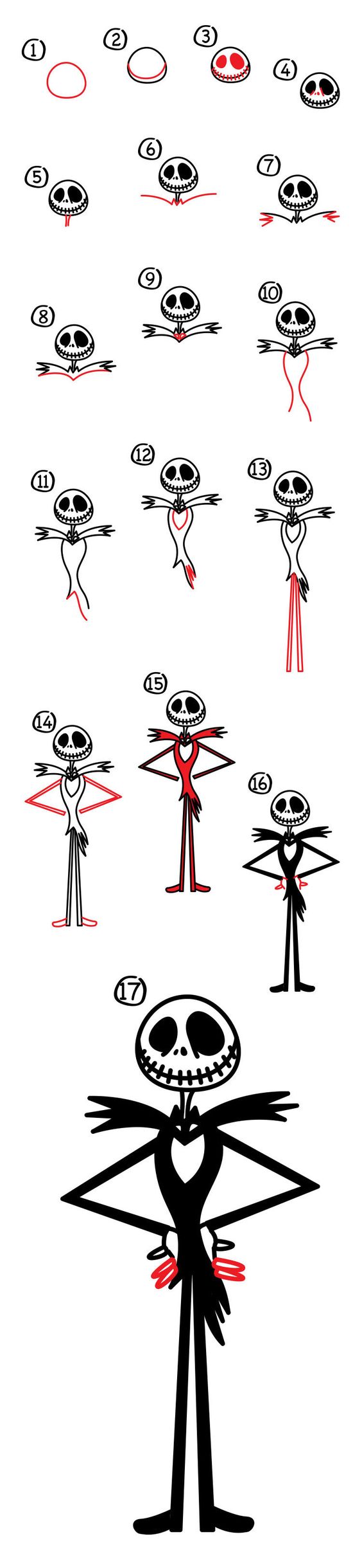 Come disegnare Jack Skeletron  Nightmare Before Christmas