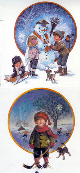 Immagini Natale di Stewart Sherwood (Canadian) Bimbi nella neve